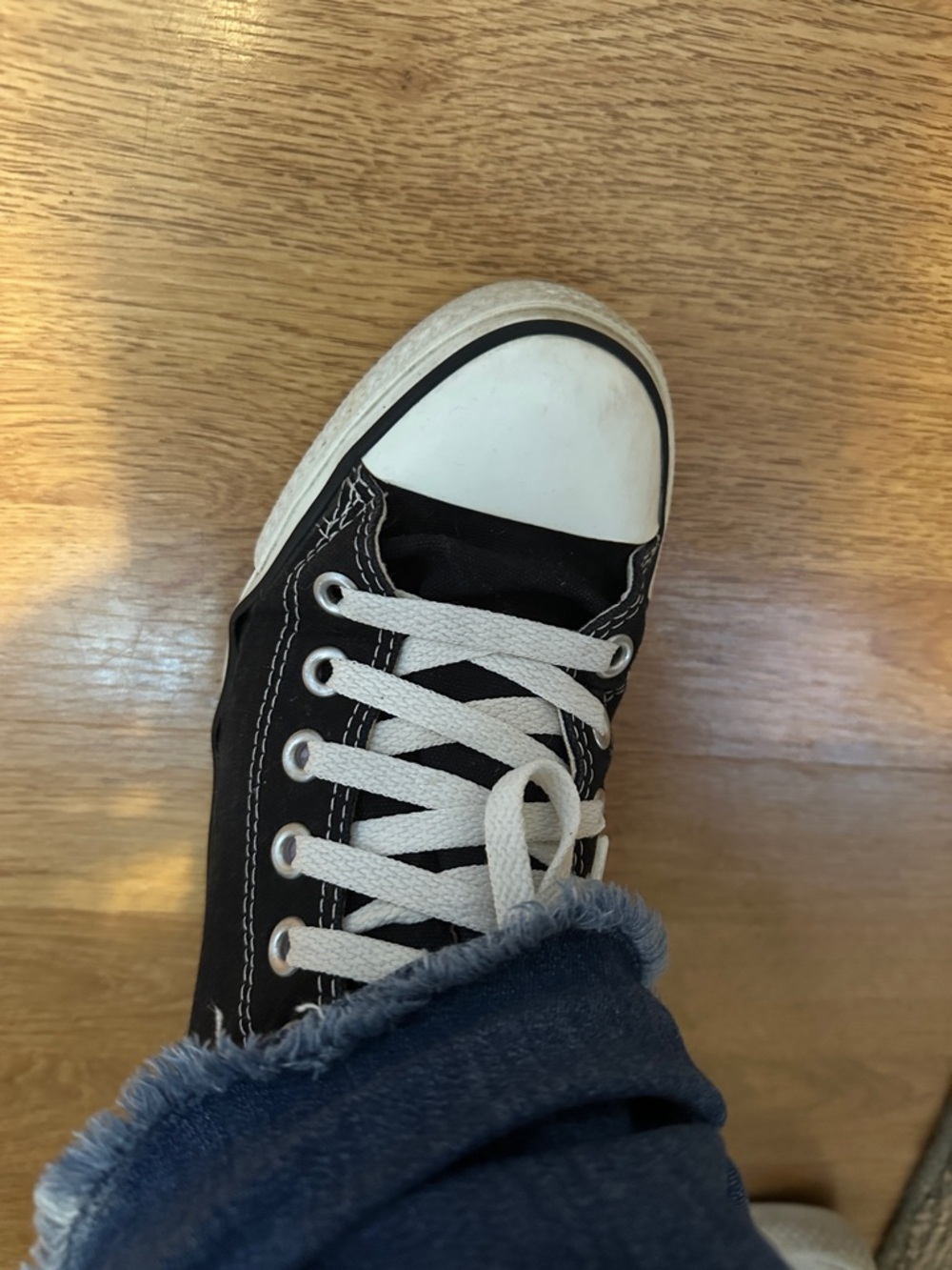 Converse Black High Top Canvas Sneakers with White Trim - Picture 15 of 16